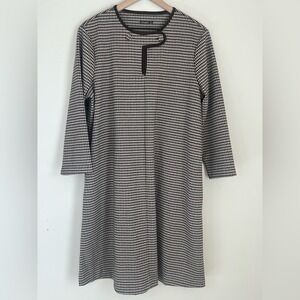 J. McLaughlin Brown Houndstooth Sheath Shift Dress Womens Size XL Sheath